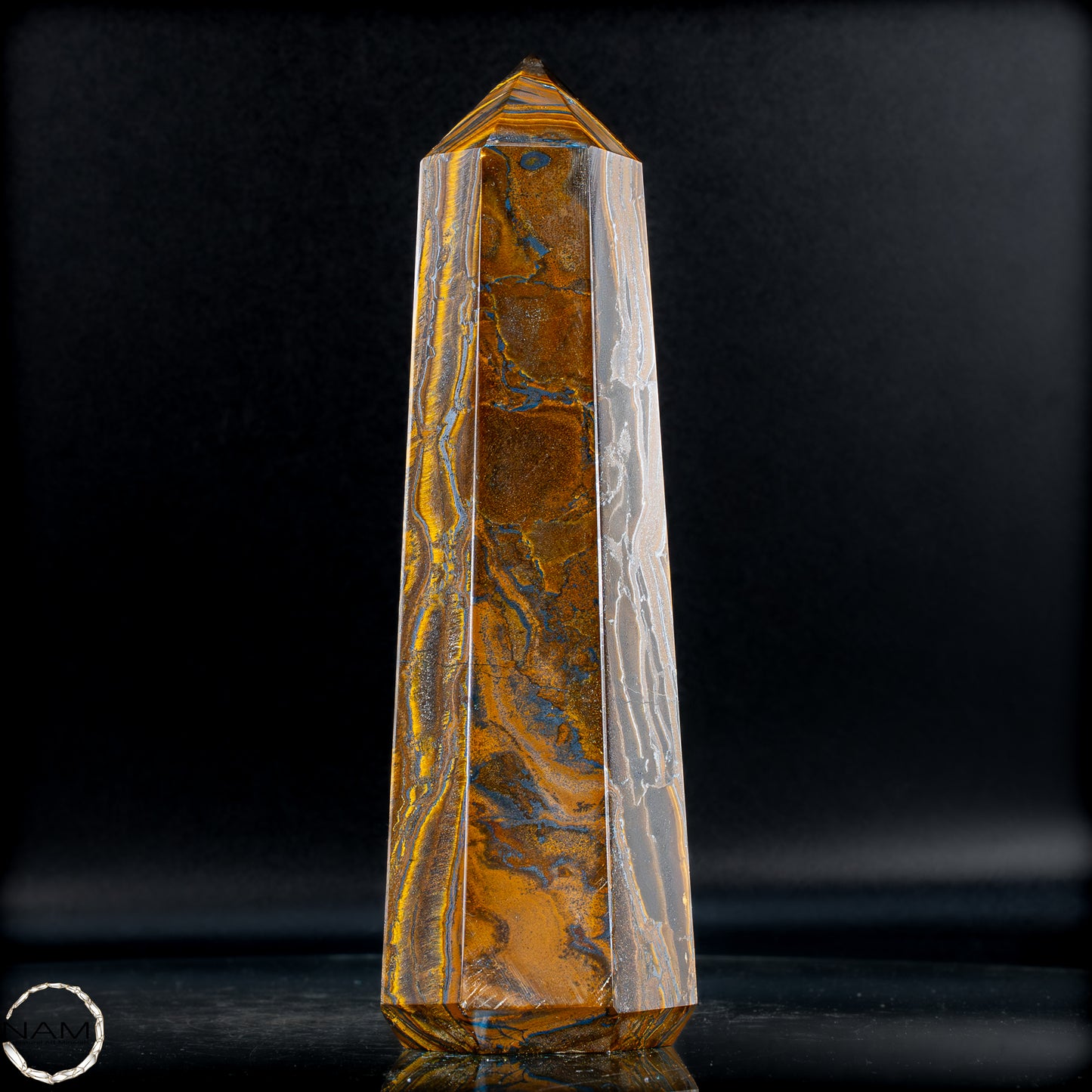 Natürlicher Tigerauge-Obelisk - 1091,96g