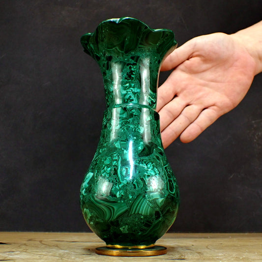 Malachit Vase - 1025,25g - 192 x 93 x 93mm