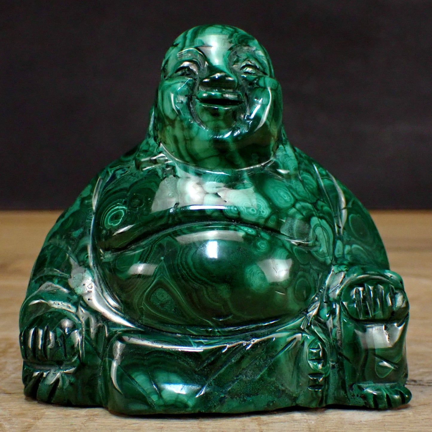 Sehr alte Malachit Skulptur Buddha , Kongo - 580,19g - 88 x 90 x 47mm