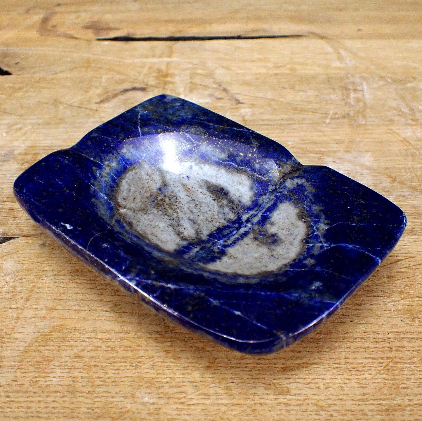 Lapislazuli-Aschenbecher - 435,59g - 115 x 82 x 29mm