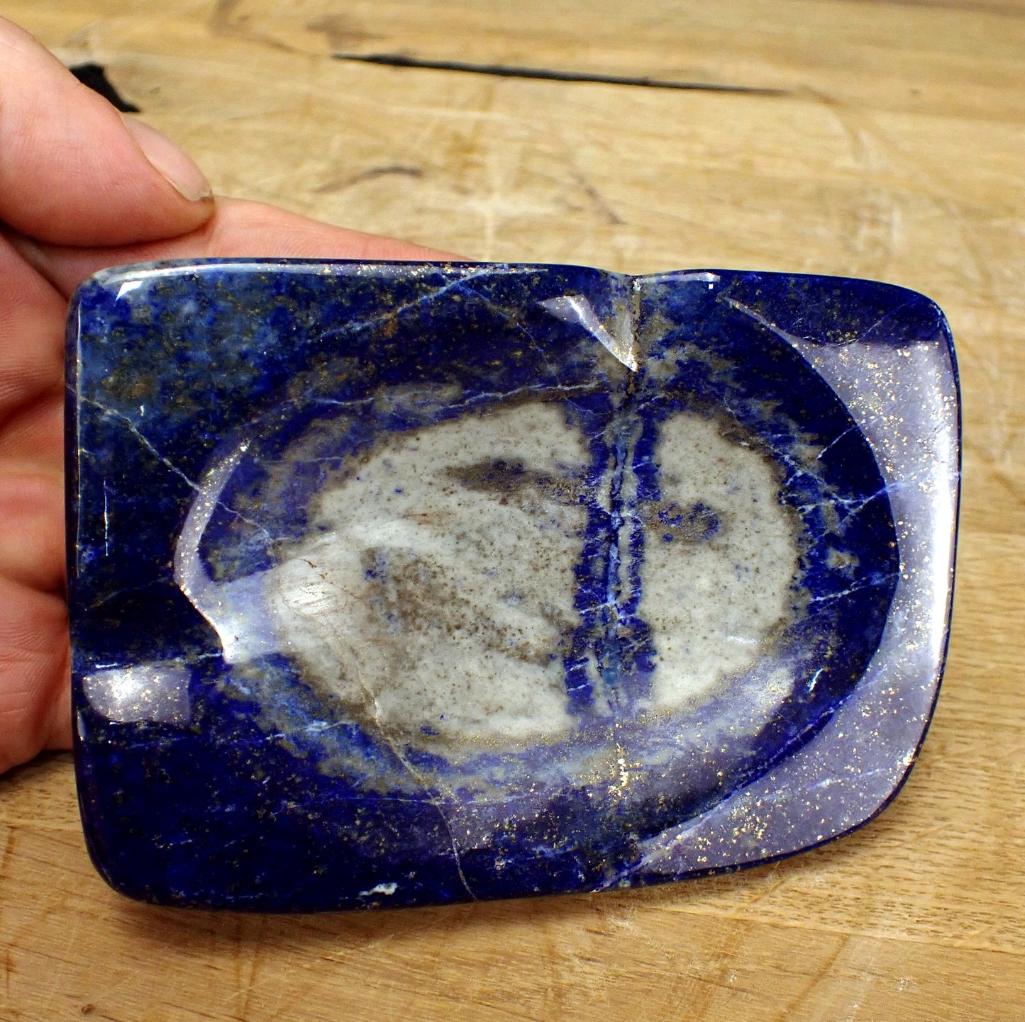 Lapislazuli-Aschenbecher - 435,59g - 115 x 82 x 29mm