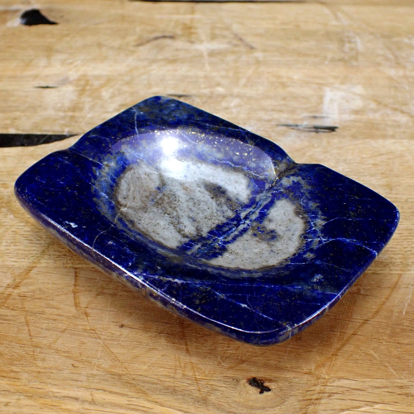 Lapislazuli-Aschenbecher - 435,59g - 115 x 82 x 29mm