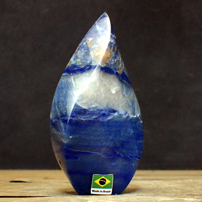 Blaue Quarz-Achat Flamme aus Brasilien - 728,85g - 146 x 87 x 50mm