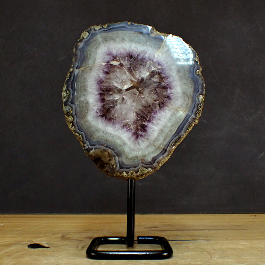 Große Amethyst-Scheibe auf Ständer - 1609,98g - 245 x 155 x 85 mm