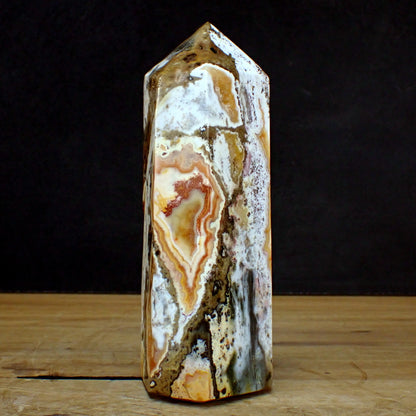 Jaspis Obelisk mit Drusen - 1106,68g - 175 x 71 x 63mm