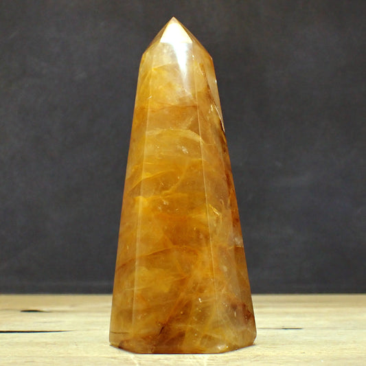 Golden Healer Quarz Obelisk  - 540,45g - 151 x 63 x 52mm