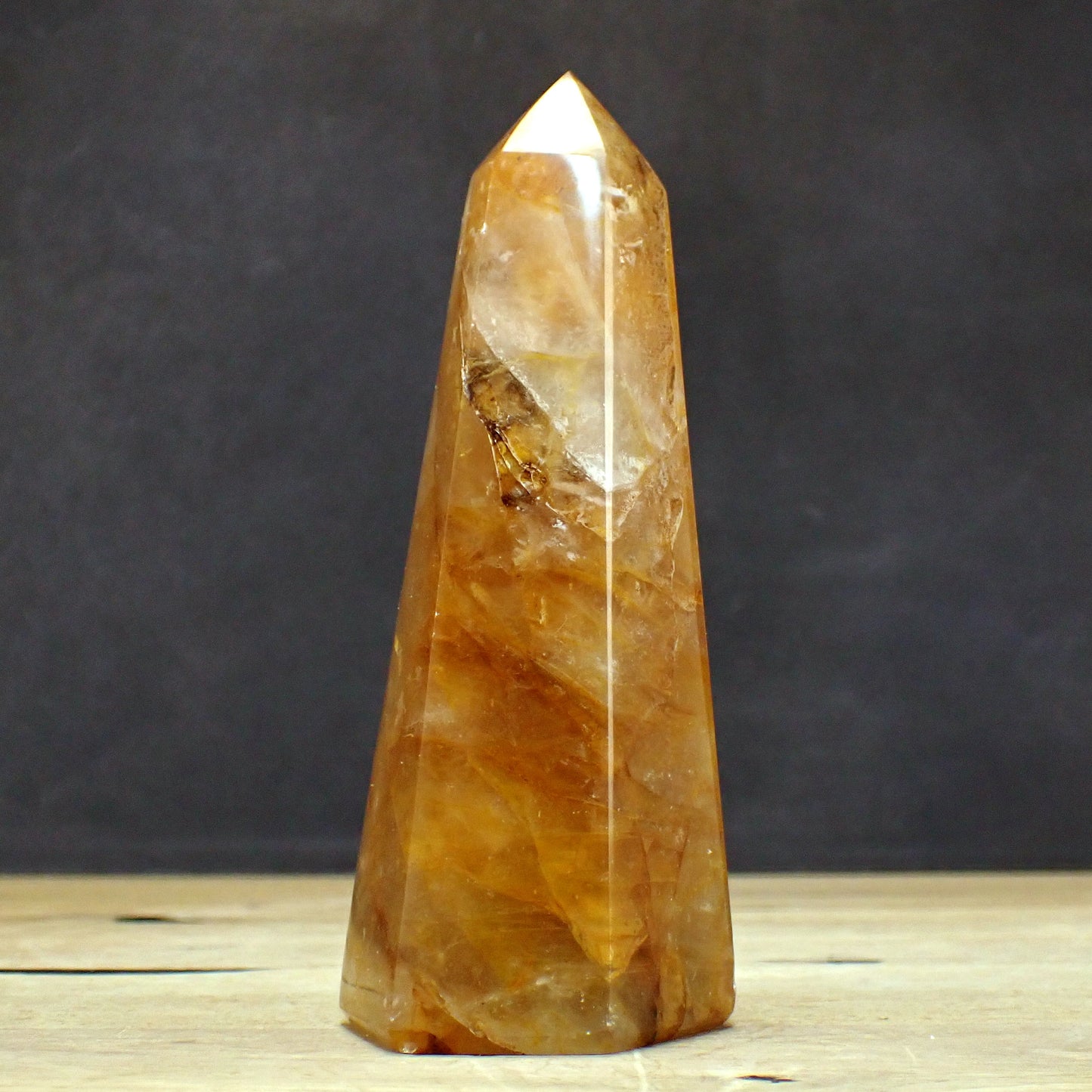 Golden Healer Quarz Obelisk  - 540,45g - 151 x 63 x 52mm