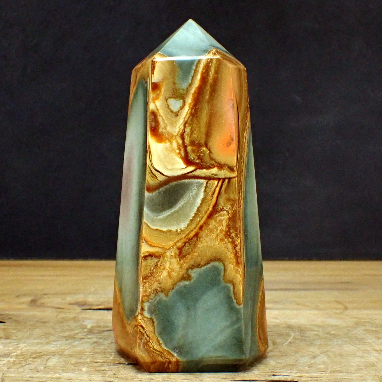 Polychromer Jaspis Obelisk - 1203,45g - 170 x 83 x 67mm