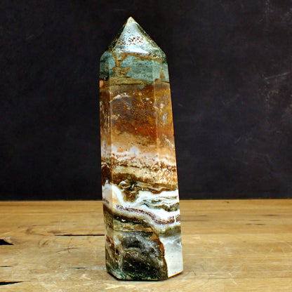 Jaspis-Achat Obelisk - 1130,42g - 230 x 70 x 50 mm