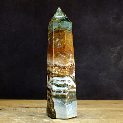 Jaspis-Achat Obelisk - 1130,42g - 230 x 70 x 50 mm