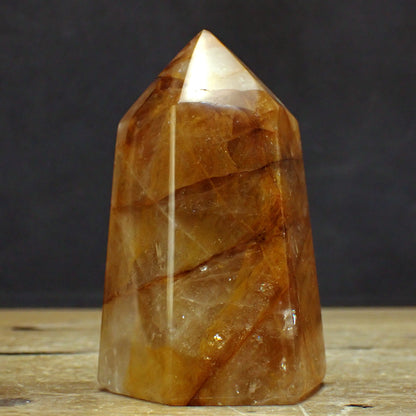 Golden Healer Quarz Obelisk  - 570,77g - 111x71x59mm