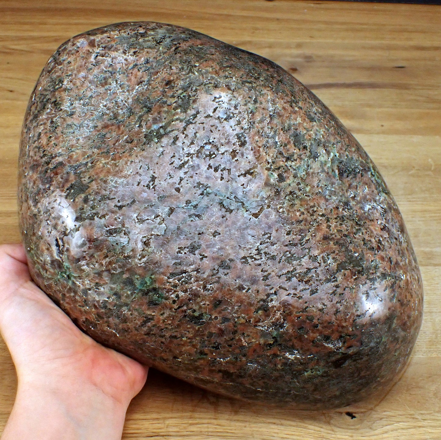 Garnierit und Feldspar Schale - 3786,69 g - 308 x 219 x 75mm