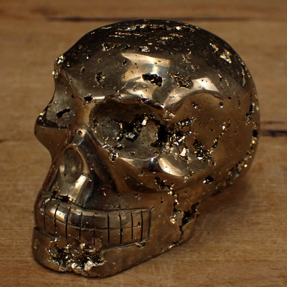 Pyrit Schädel/Totenkopf Skulptur - 749,91g - 88 x 66 x 59 mm