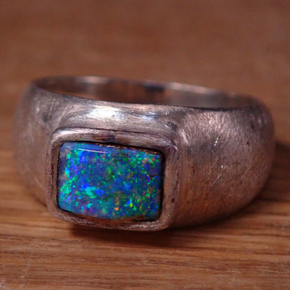 AAA+ Boulder Opal Ring aus Australien 925 Silber, 35.9ct