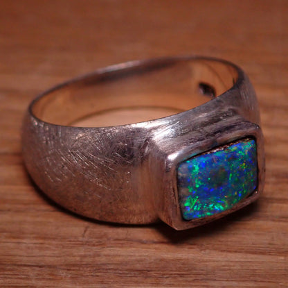 AAA+ Boulder Opal Ring aus Australien 925 Silber, 35.9ct