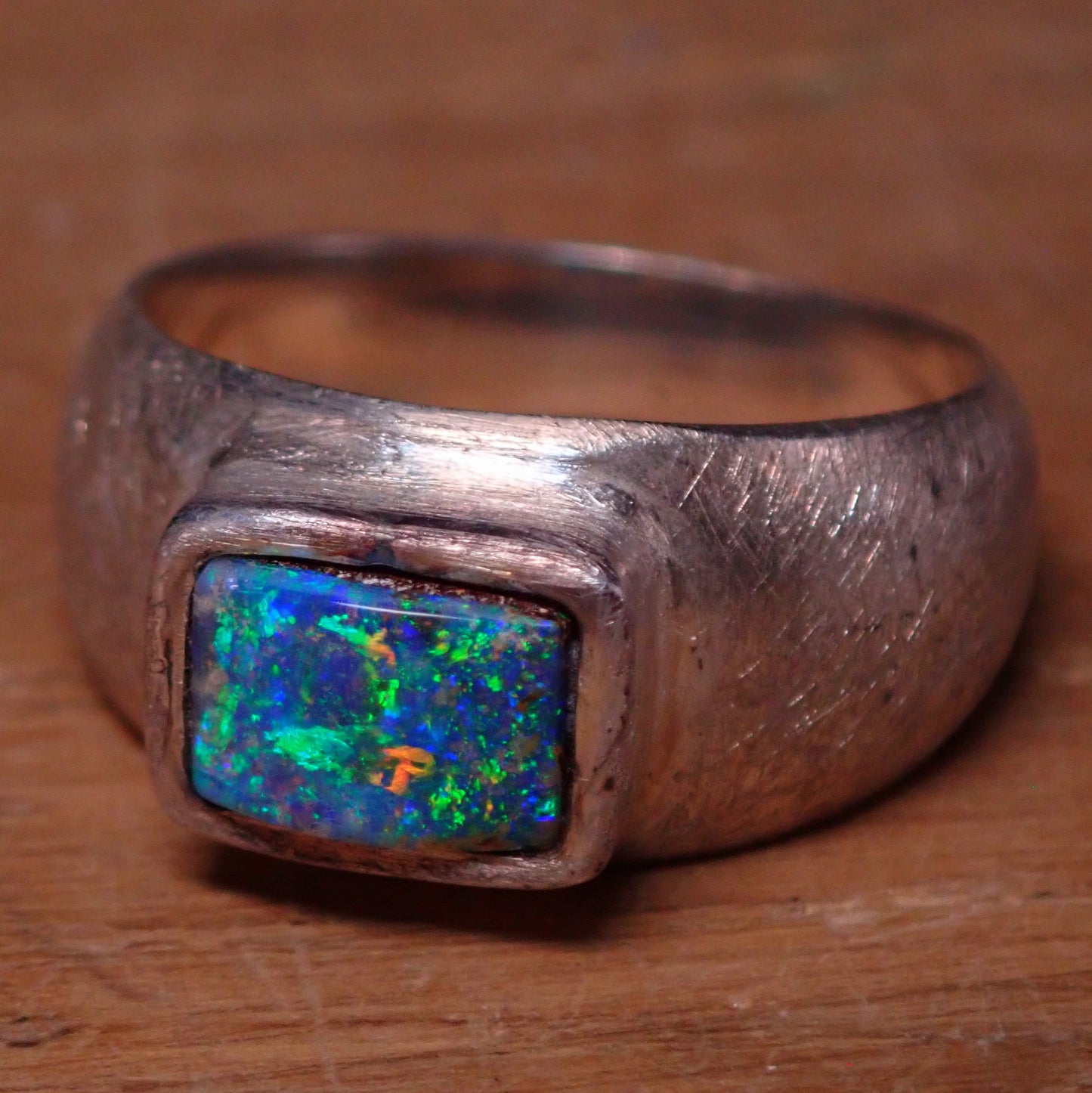 AAA+ Boulder Opal Ring aus Australien 925 Silber, 35.9ct