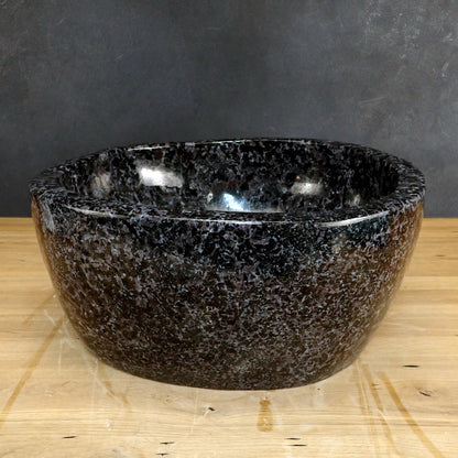 Sehr Große Merlinit (Gabbro) Schüssel - Waschbecken - 35102,21g - 425 x 380 x 195 mm