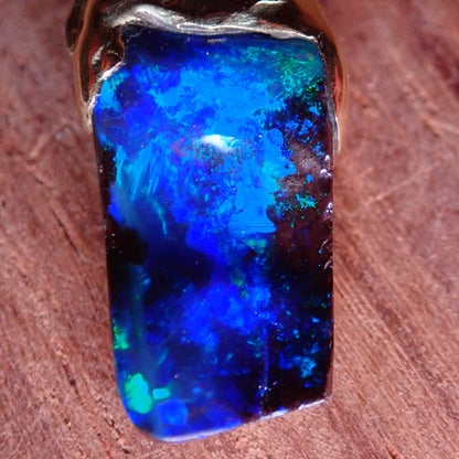 AAA+++ Boulder Opal, Natürliches Goldnugget & Natürlichem Diamanten, 18K Gold