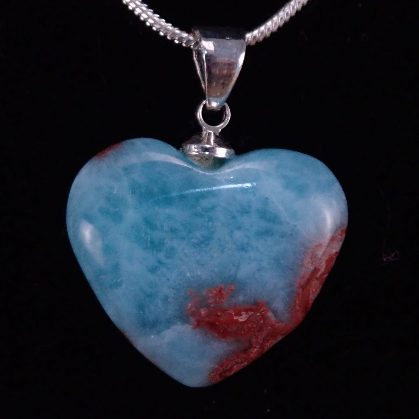 Natürlicher Larimar Anhänger & 925 Silber Kette - 36 ct