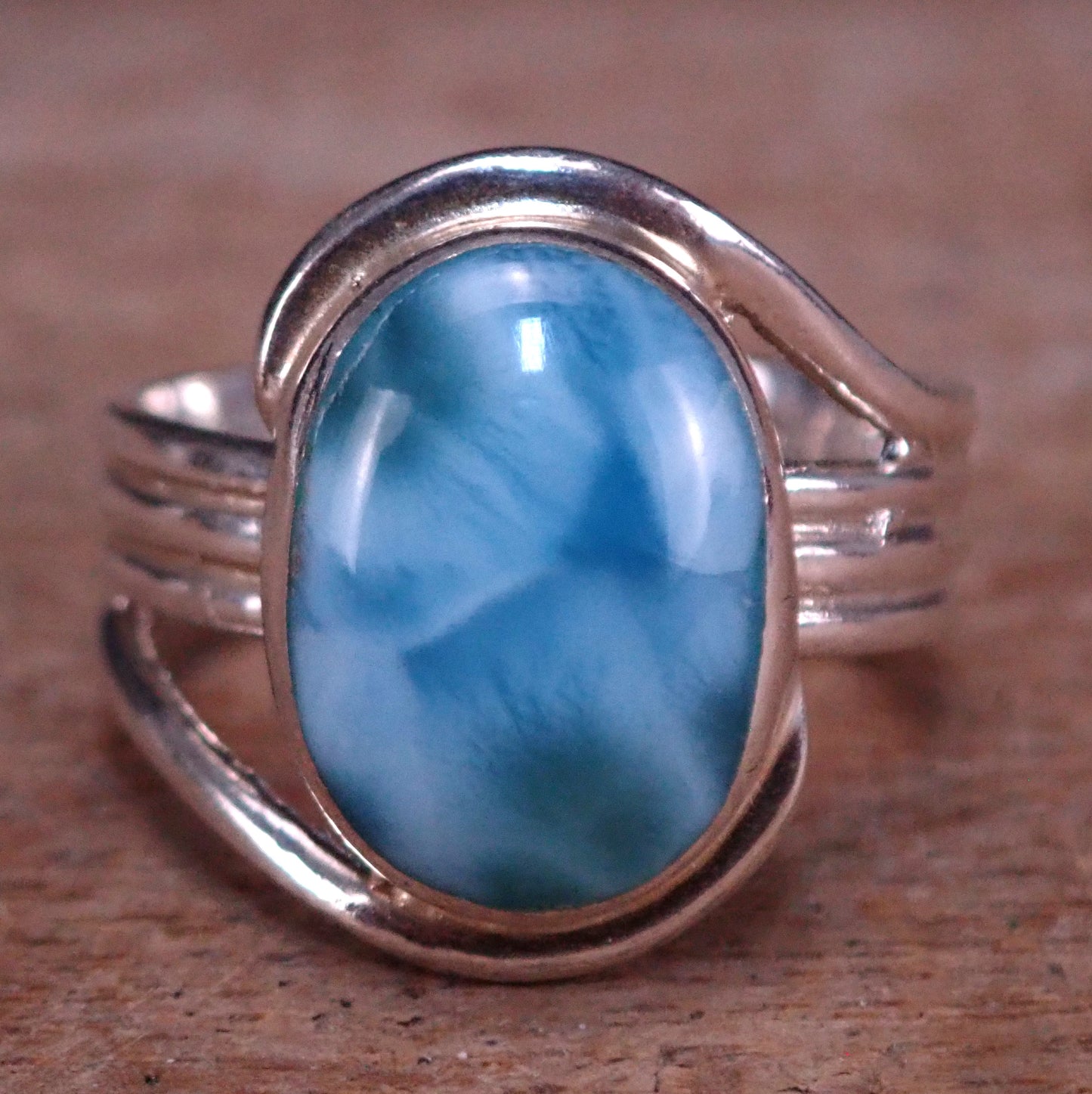 Natürlicher Larimar Ring 925 Silber  33.35 ct