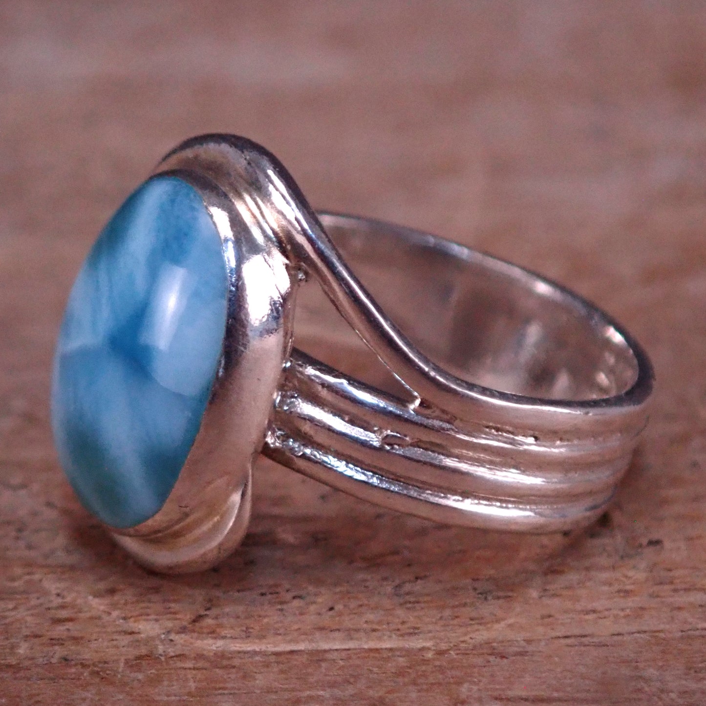 Natürlicher Larimar Ring 925 Silber  33.35 ct