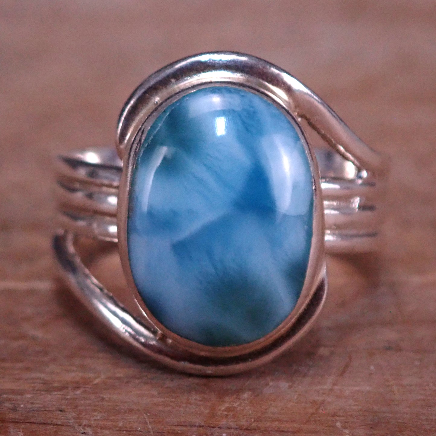 Natürlicher Larimar Ring 925 Silber  33.35 ct