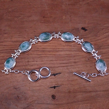 Larimar Armkette 925 Silber 138 ct - 27,6g