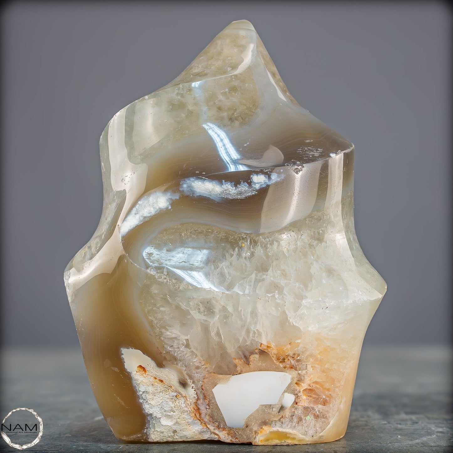 Natürliche Orca-Achat Kristall Flamme aus Brasilien - 811,75g