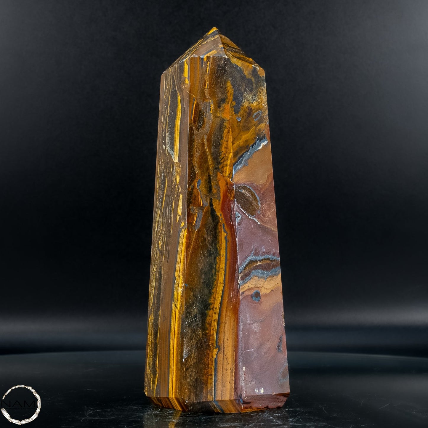Natürlicher Tigerauge-Obelisk - 1162,67g