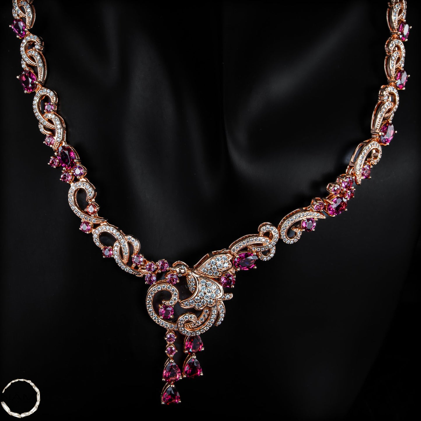 Exklusive Padparadscha-Saphir Kette – 45,45g - 227,25ct