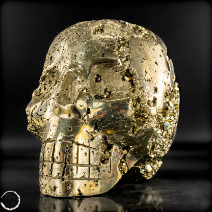 Natürlicher Pyrit Schädel/Totenkopf Skulptur -4421,28g