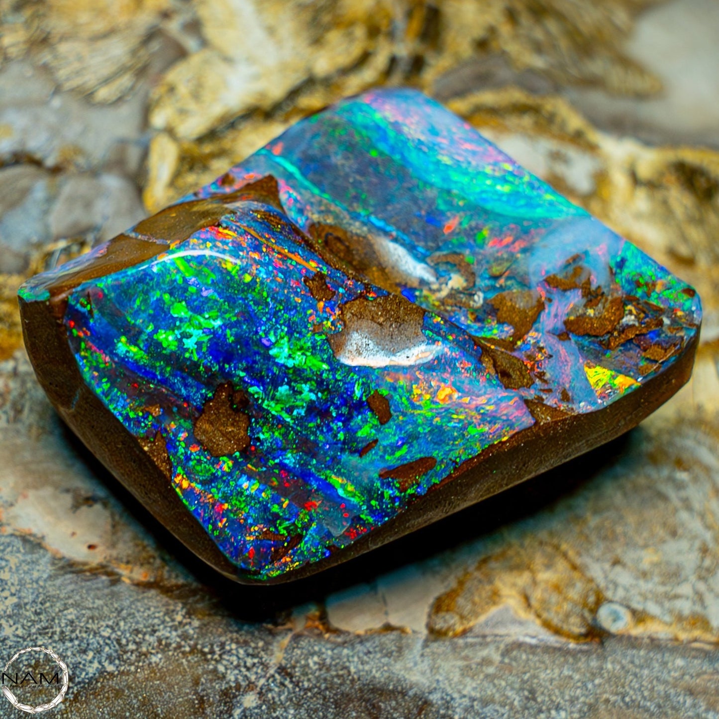 Natürlicher Boulder Opal aus Australien Edelsteinqualität Poliert - 11,202g