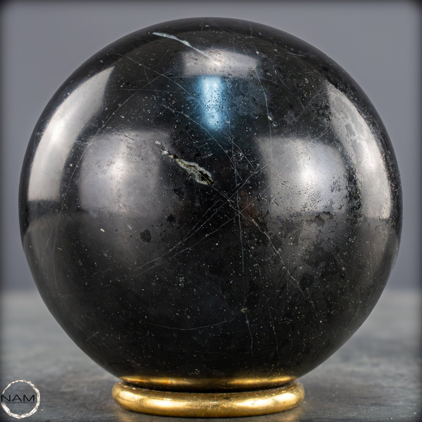 Schwarze Tourmalin-Kristall Kugel aus Brasilien - 907,28g