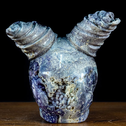 Natürlicher Botryoidal Chalcedony Kristall-Totenkopf - 3320,84g