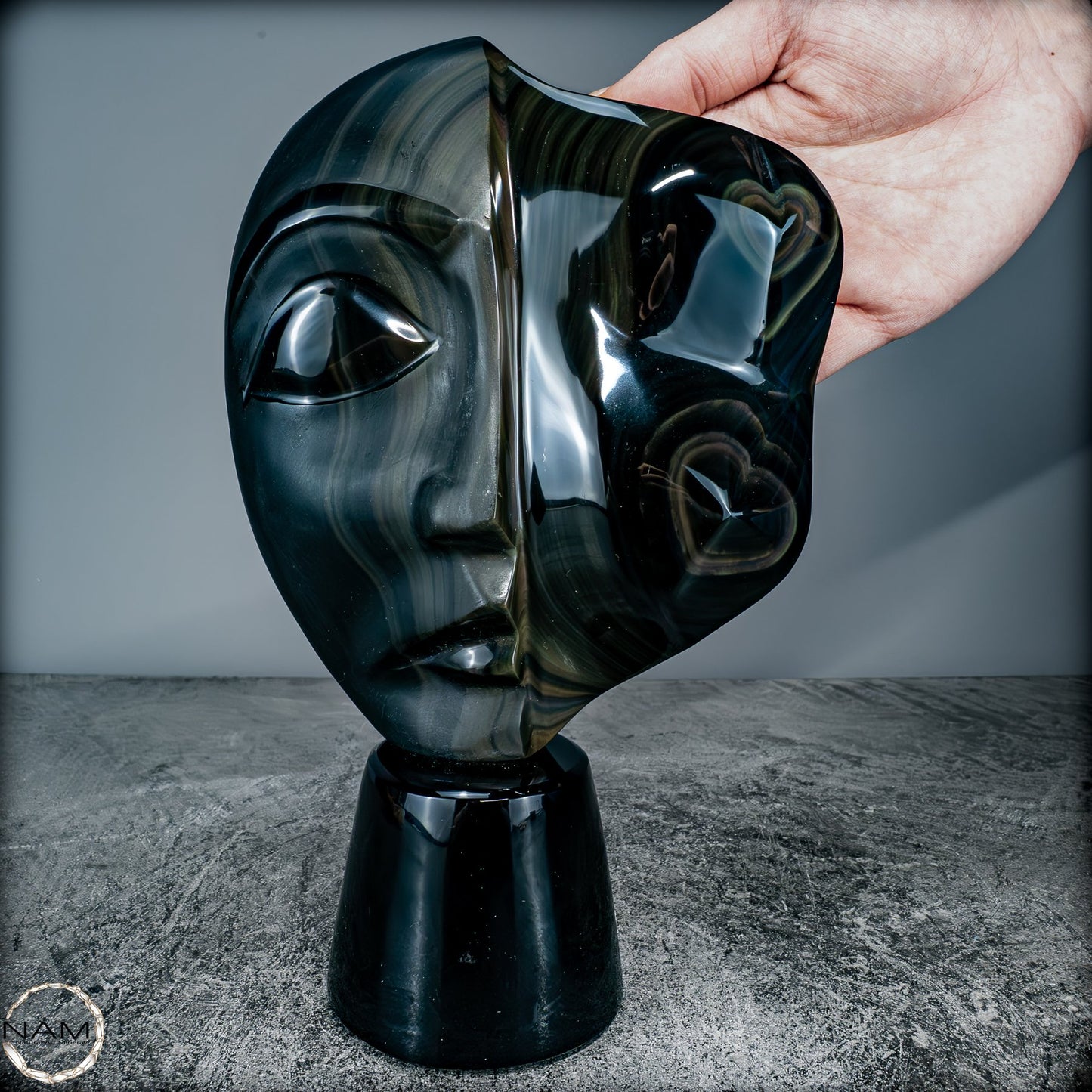 Natürliche Regenbogen-Obsidian -Skulptur - 1272,39g