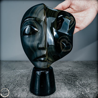 Natürliche Regenbogen-Obsidian -Skulptur - 1272,39g