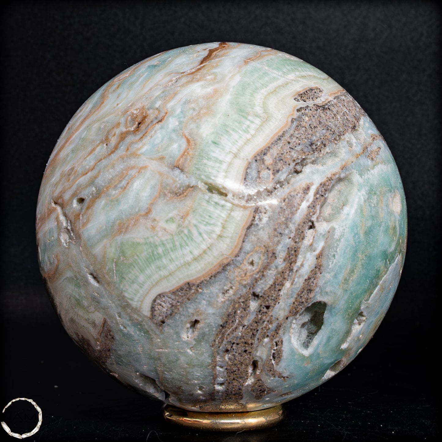 Natürliche Blau-Grüne Aragonit-Kristall Kugel - 727,72g - 80mm
