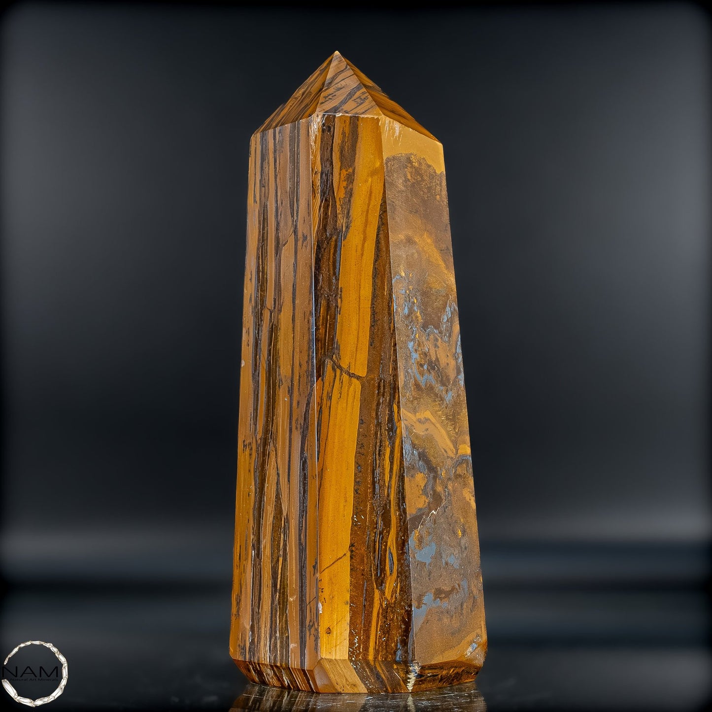 Natürlicher Tigerauge-Obelisk - 1201,36g