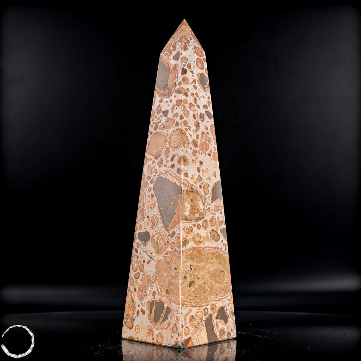 Natürlicher Leoparden-Jaspis Obelisk -1000,52g