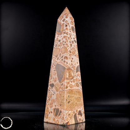 Natürlicher Leoparden-Jaspis Obelisk -1000,52g