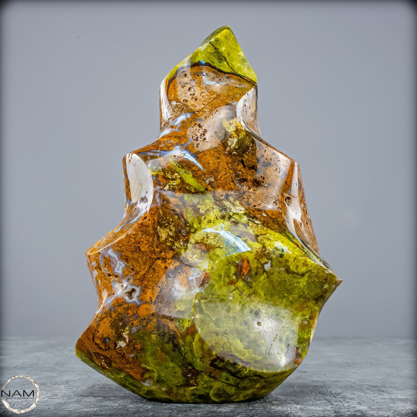 Natürliche Grüner Opal-Kristall Flamme -1052,42g