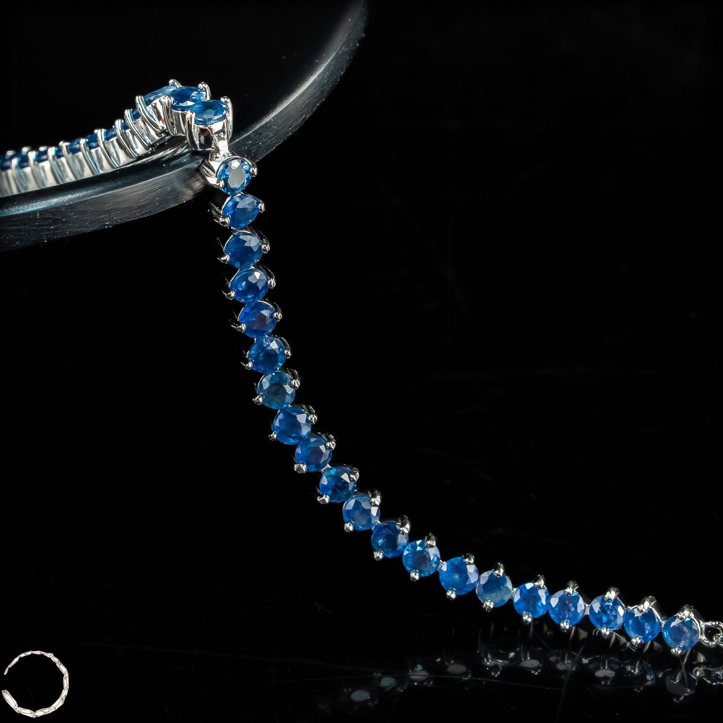 Saphir-Armkette – Zeitlose Eleganz in königlichem Blau aus 925er Silber -9,03g 45,15ct
