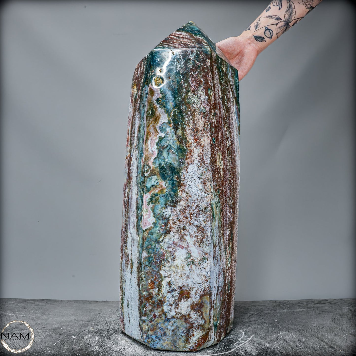Natürlicher Jaspis-Achat Kristall-Obelisk - 39187,42g