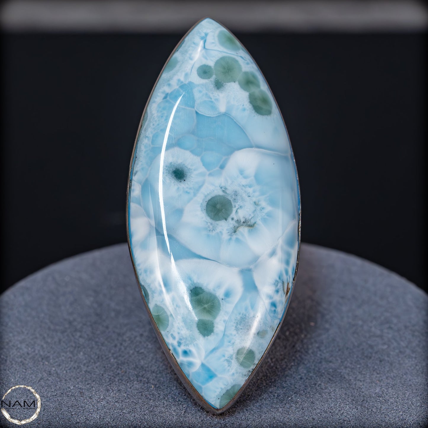 Larimar Ring aus 925er Silber-  35,43g 177,15ct