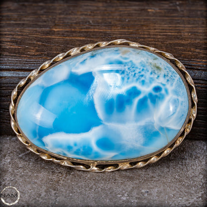 Natürlicher Großer Larimar-Kristall Anhänger in 925 Silber - 200,35ct - 40,07g