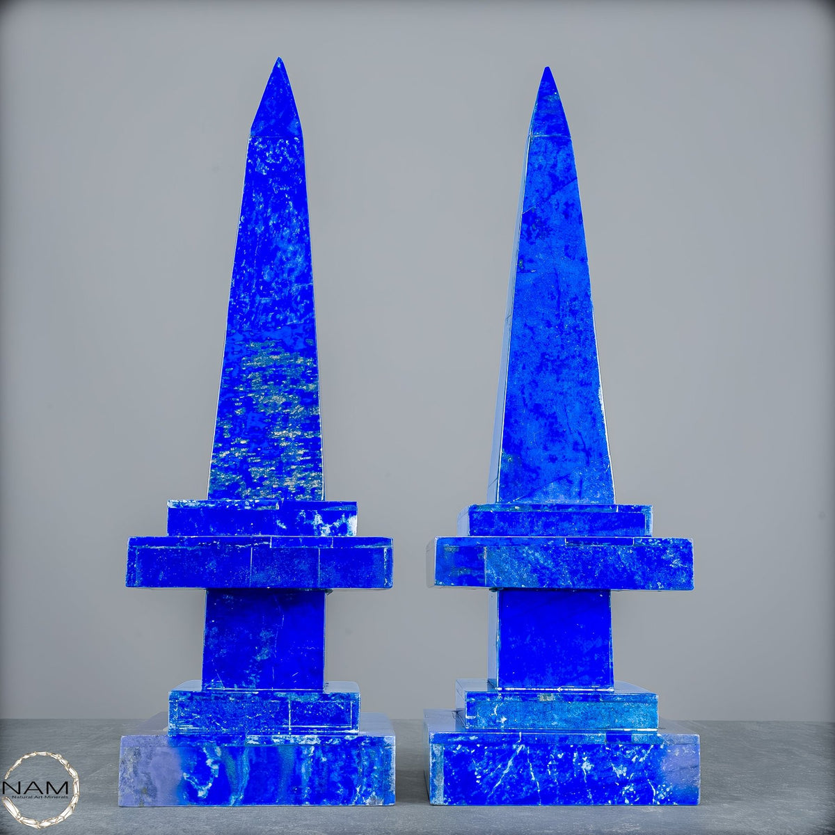 Natürliches Paar Lapislazuli Obelisken von Höchster Qualität - 4051,27g