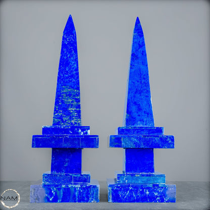 Natürliches Paar Lapislazuli Obelisken von Höchster Qualität - 4051,27g