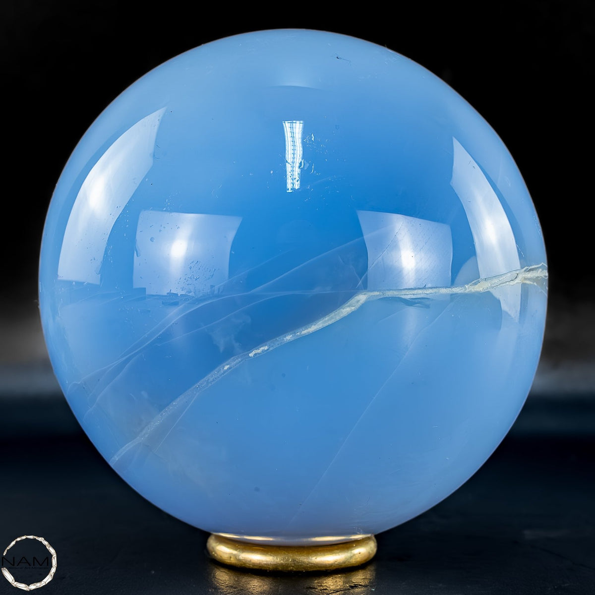 Seltener Blauer Chalcedon als Kugel - 667,86g