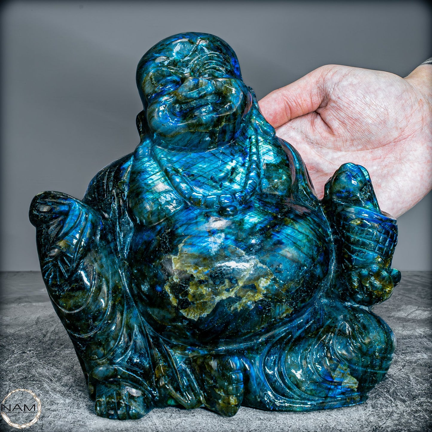 Natürlicher Labradorit Buddha von Höster Qualität - 3656,27g