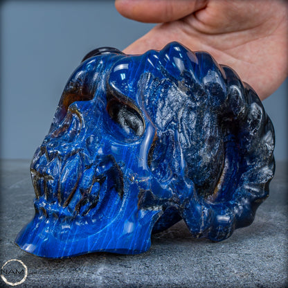 Handgefertigter Totenkopf aus natürlichem Bernstein – Indonesien 306,67